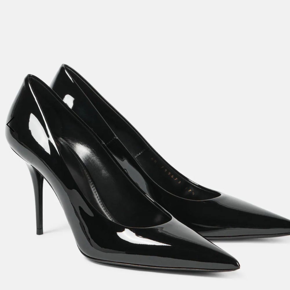 SAINT LAURENT Norma patent leather pumps in black size 38